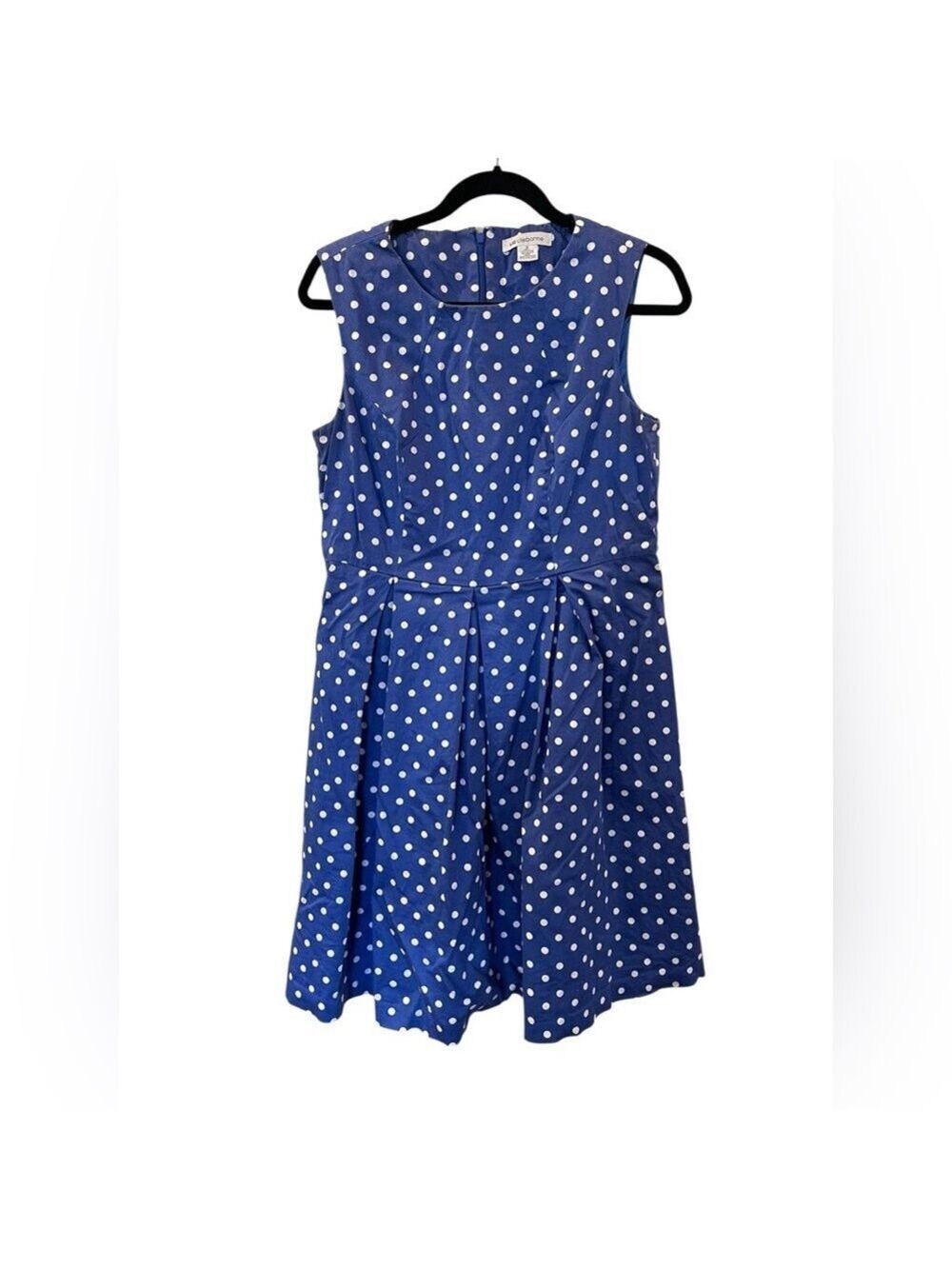 Liz Claiborne Women’s Blue & White Polka Dot Fit & Flare Dress Size 10